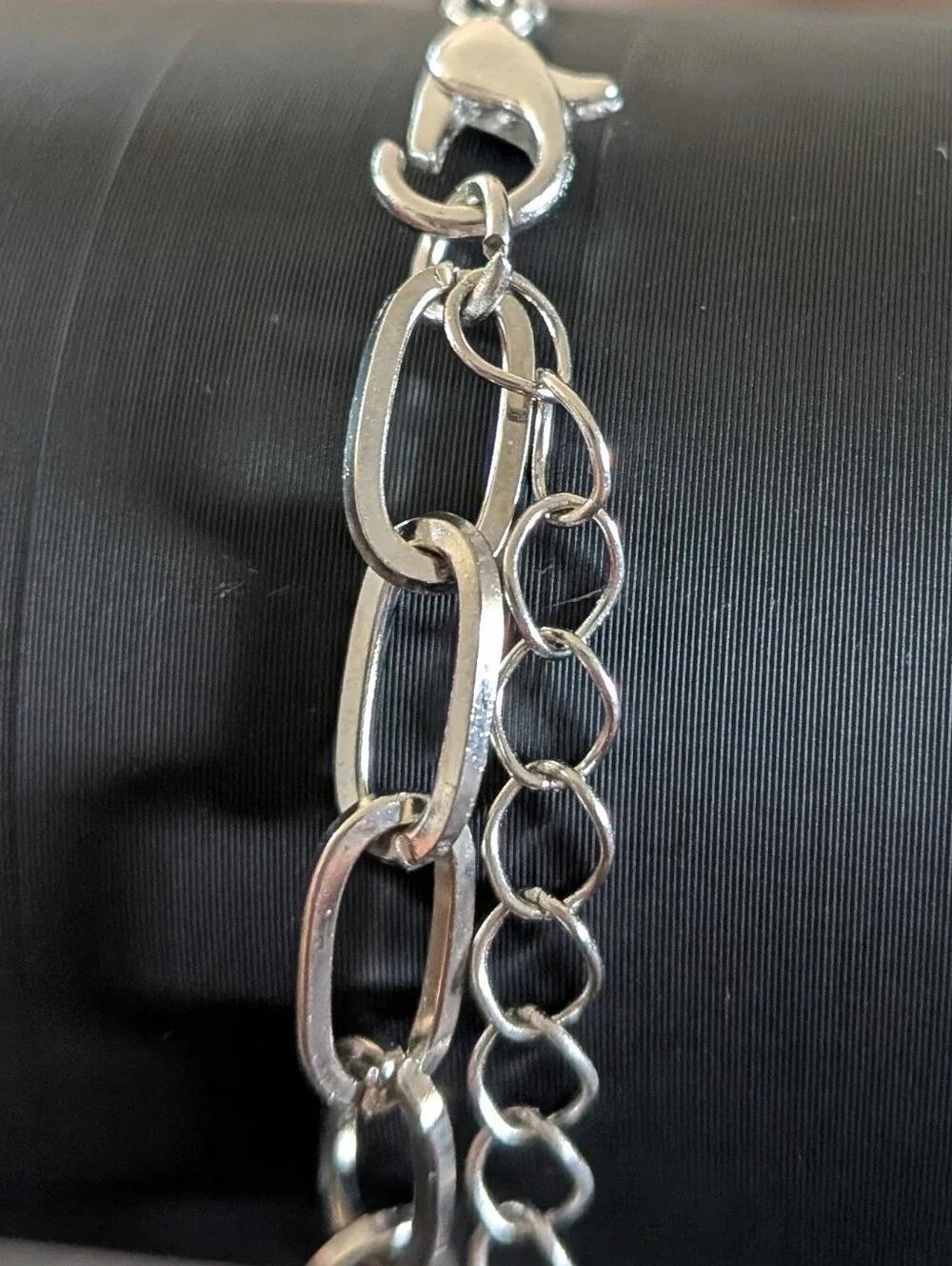 Silver Tone Wide Loop Bracelet Unbranded